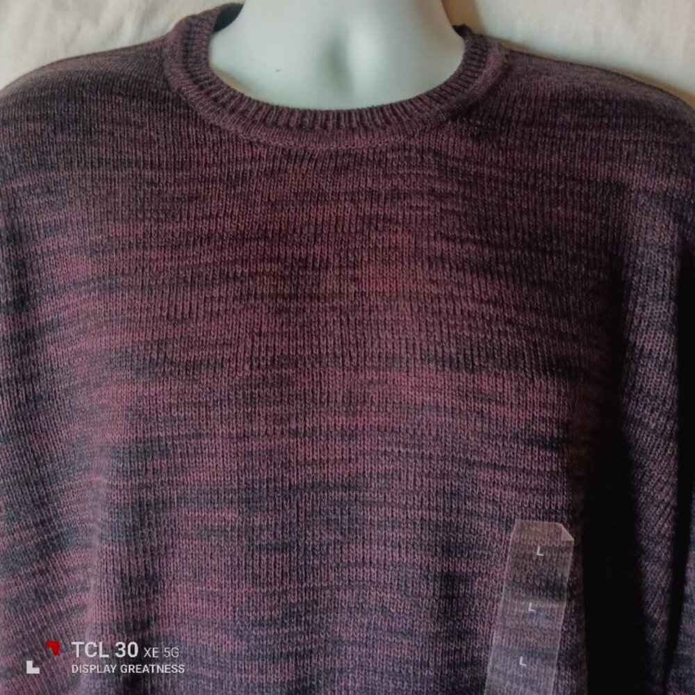 Men's purple & black crewneck sweater size large NWT